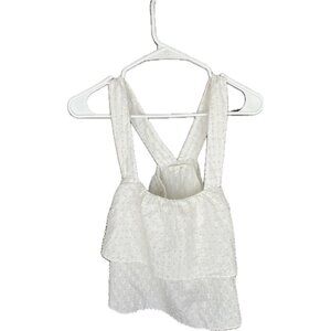Skin. Ruffled Top Tank Cotton Ivory Small 1